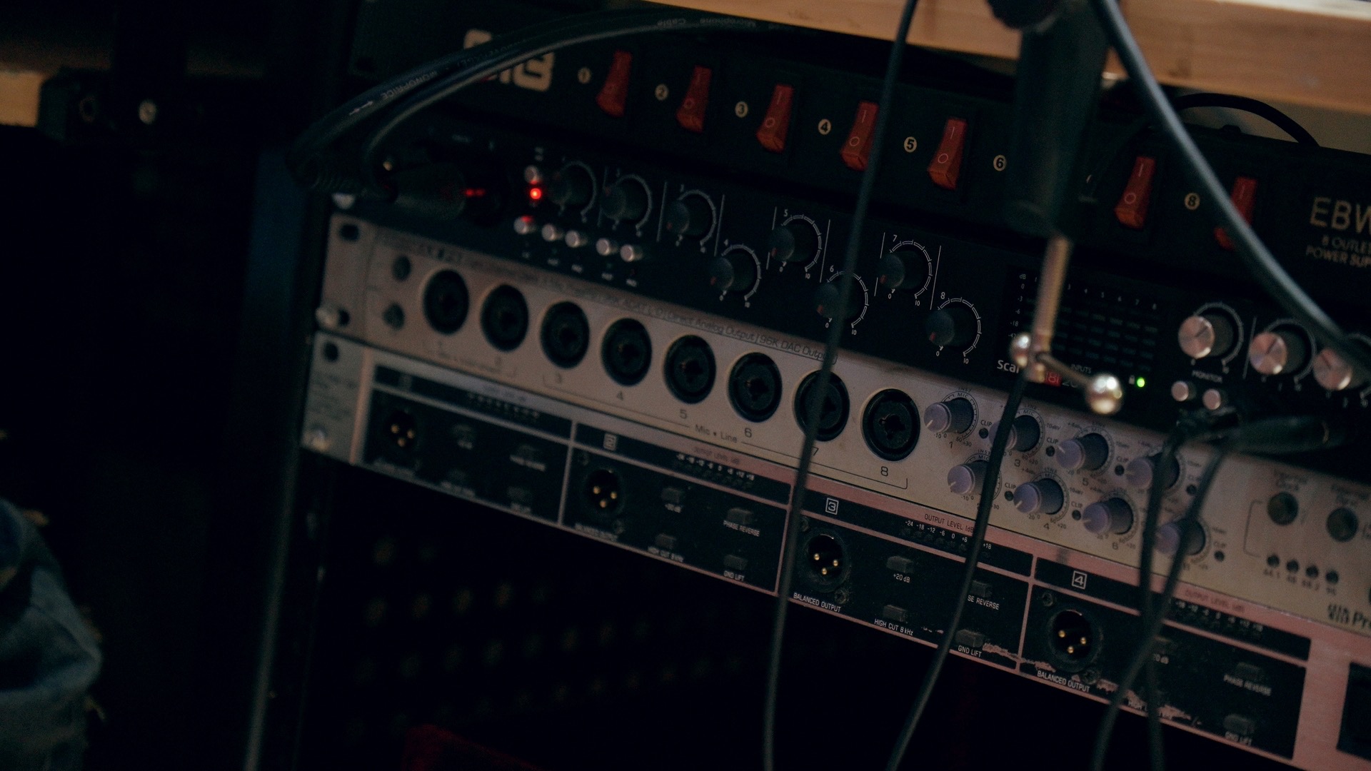 Studio audio rack detail
